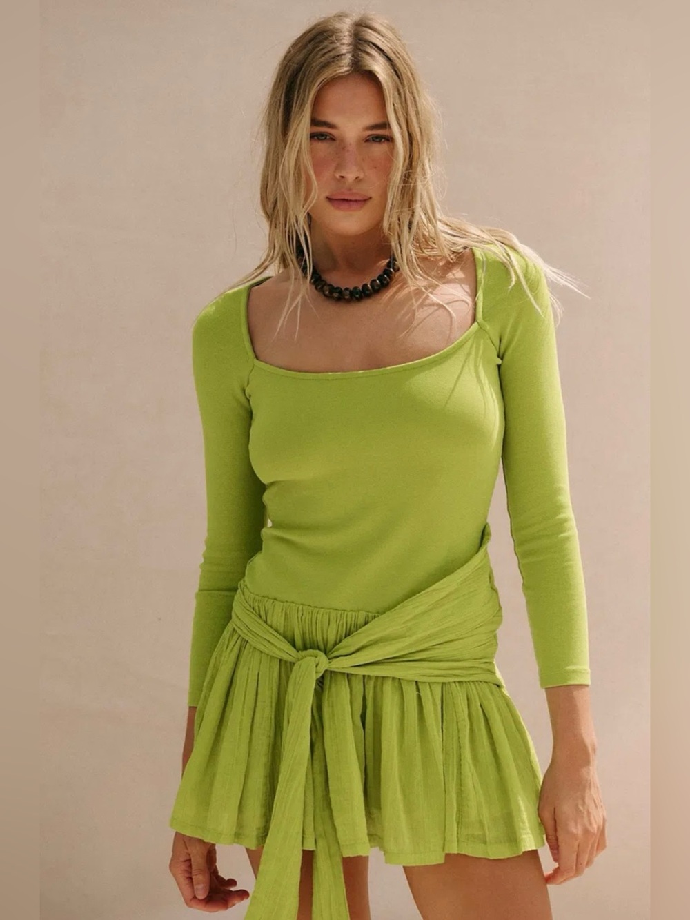 Free People Lexi Drop Waist Mini Dress in Sparkling Oasis Green, NWT, size XS
